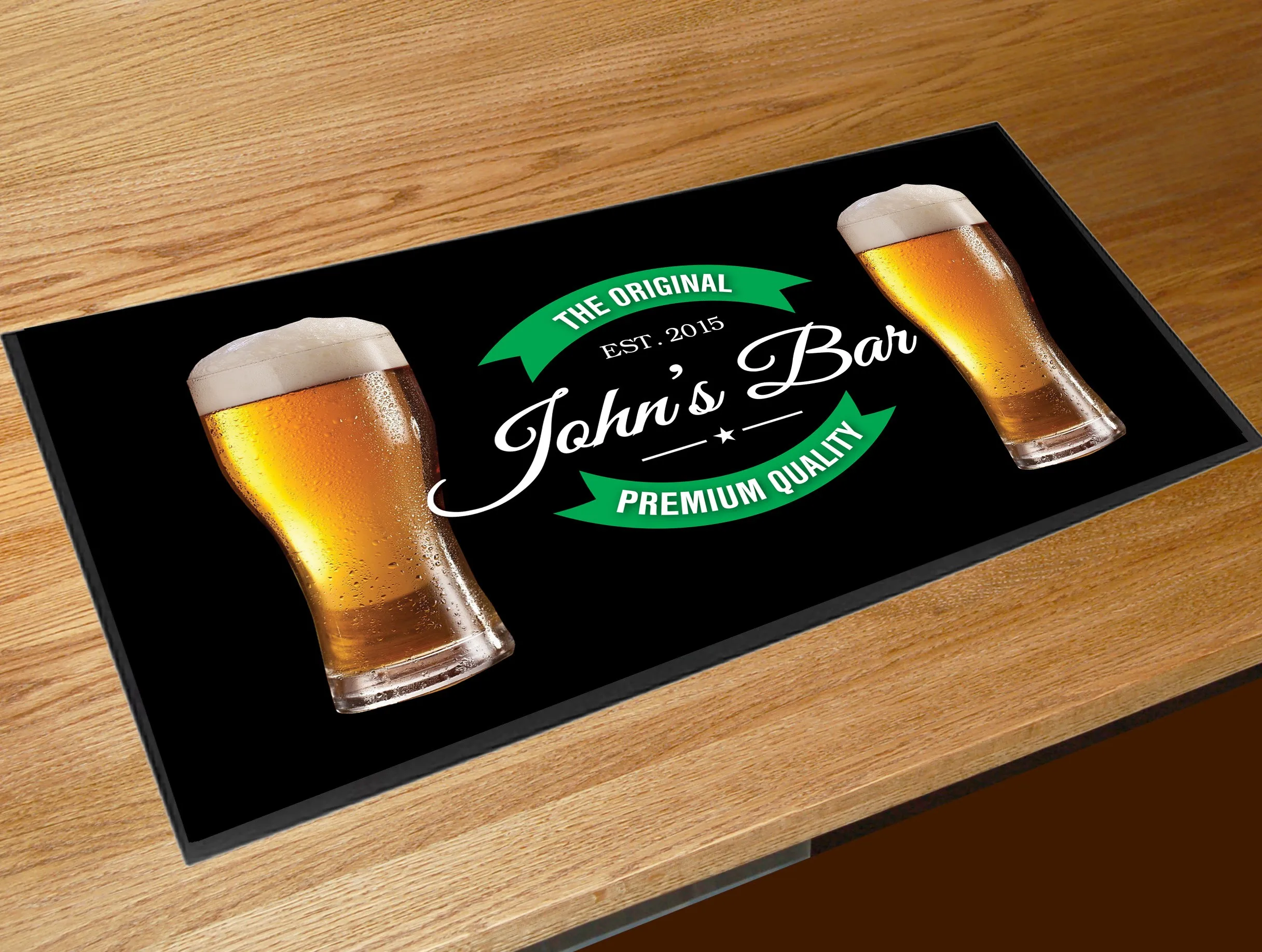 Customized Personalised name pints Carling Branded Rubber Backed Bar Runner Pubz n Clubz Hospitality Supplies