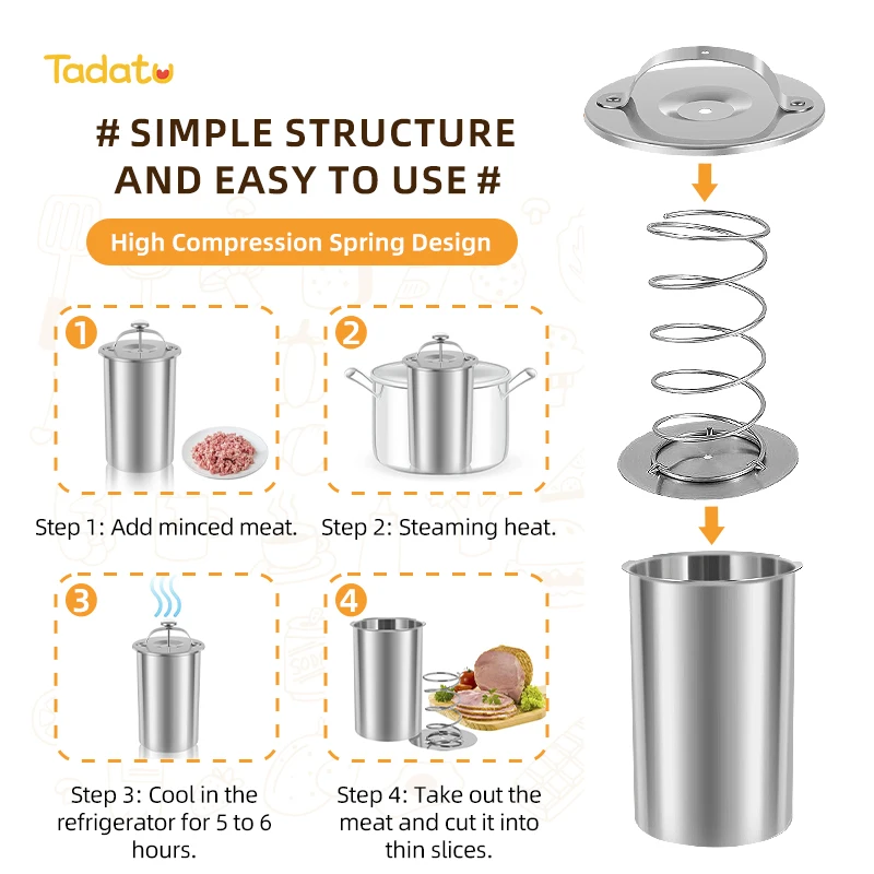 Stainless Steel Ham Meat Press Tools Meat Press Ham Maker for Making Ham