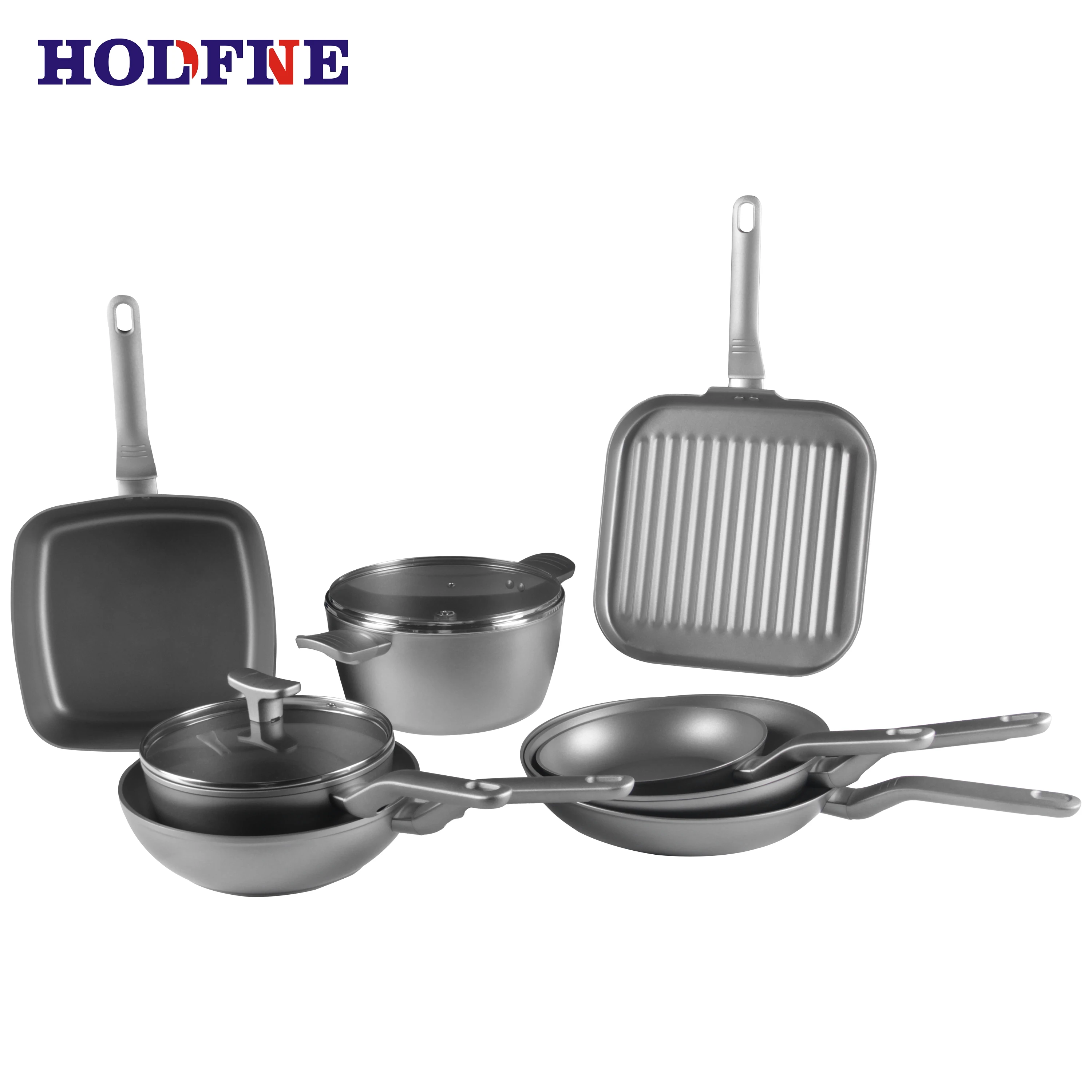 wholesale 8 Pcs saucepan pots and pans kitchen ware non stick cast iron cookware set with lid