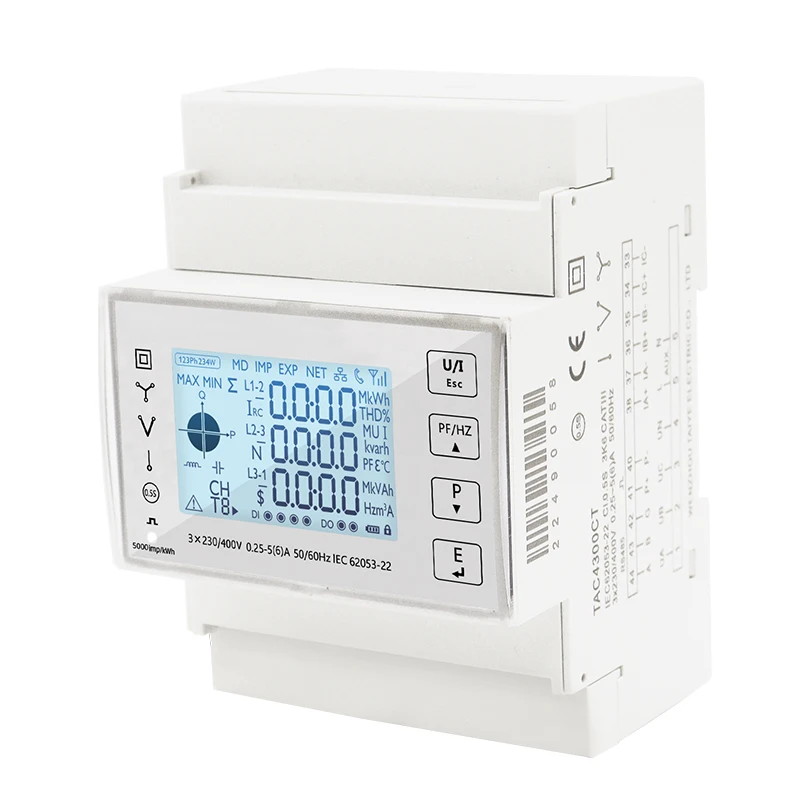 With 3PCS RS485 Modbus 50/100/15/200CT 230VAC Din Rail 3 Phase Energy Monitor Consumption Power Meter kwh Ammeter