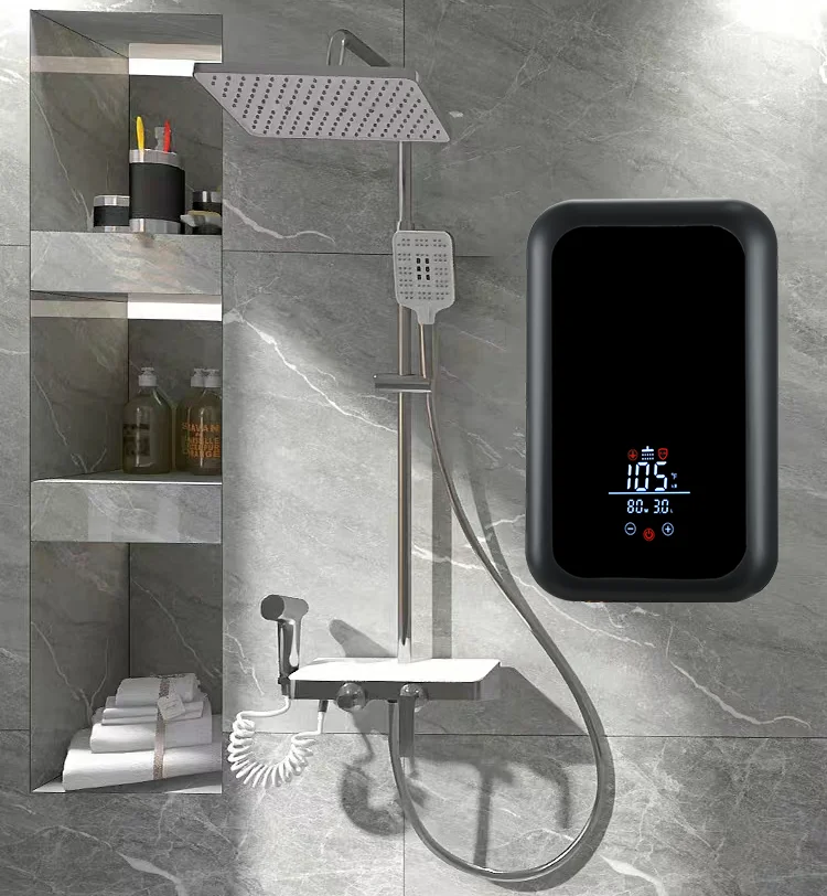 7500W ELCB CE CB OEM Portable Electric Instant Shower Hot Water Geyser Tankless Bath Heater for bathroom