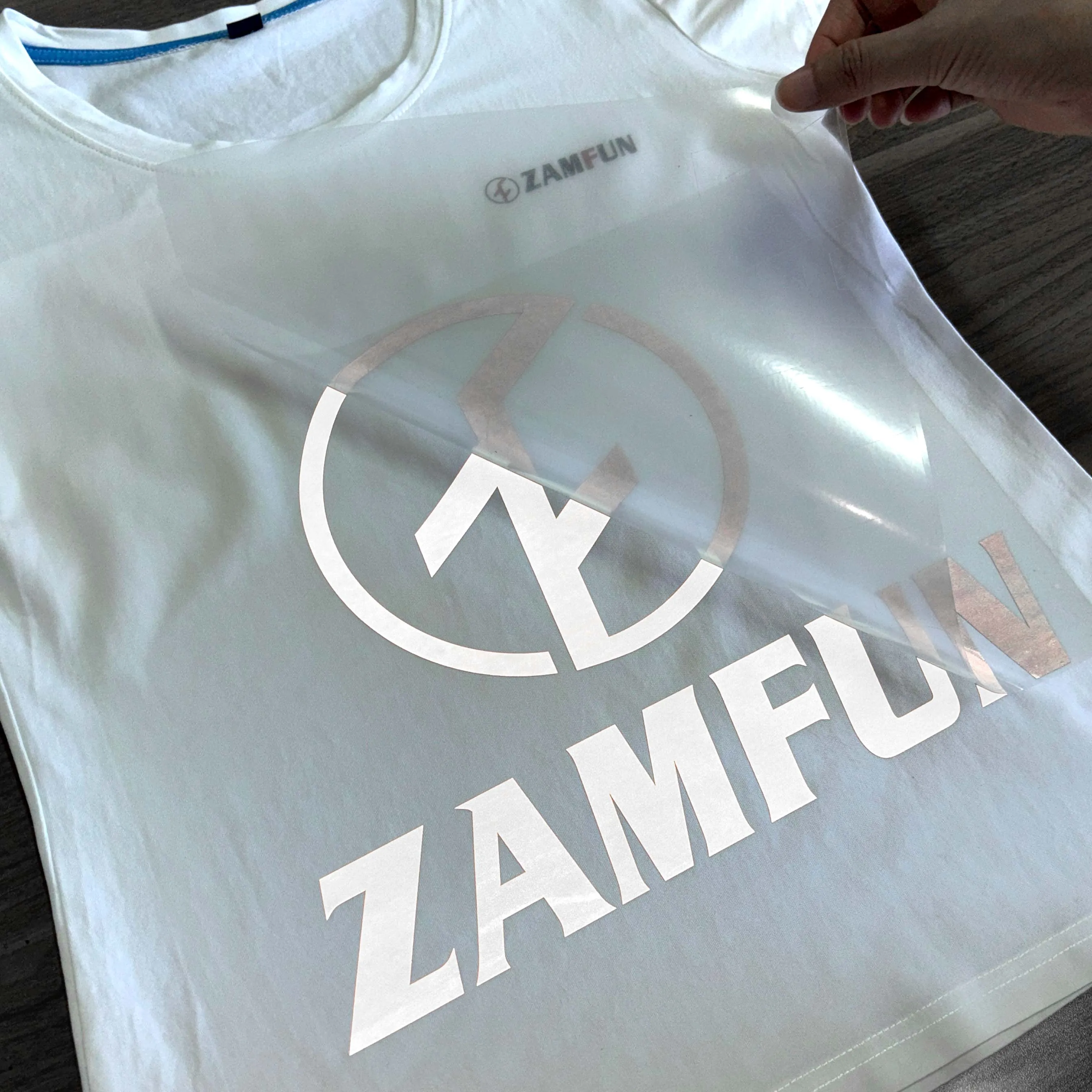 Customized Logo Heat Transfer Silver Reflective Label iron on for Sport Clothing