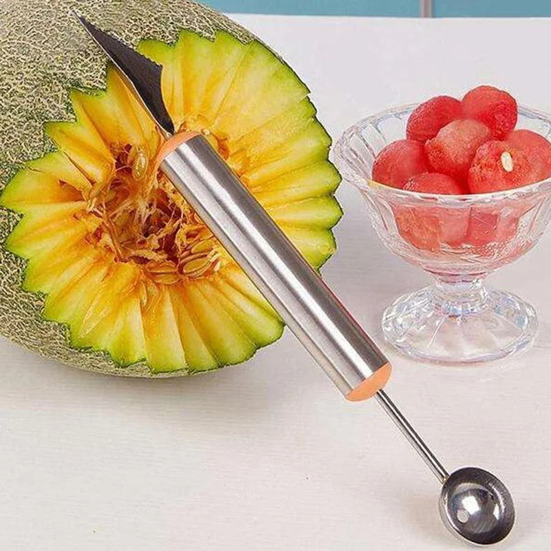 Stainless steel watermelon spoon knife splitter ice cream fruit vegetable carving tool home kitchen gadgets tools