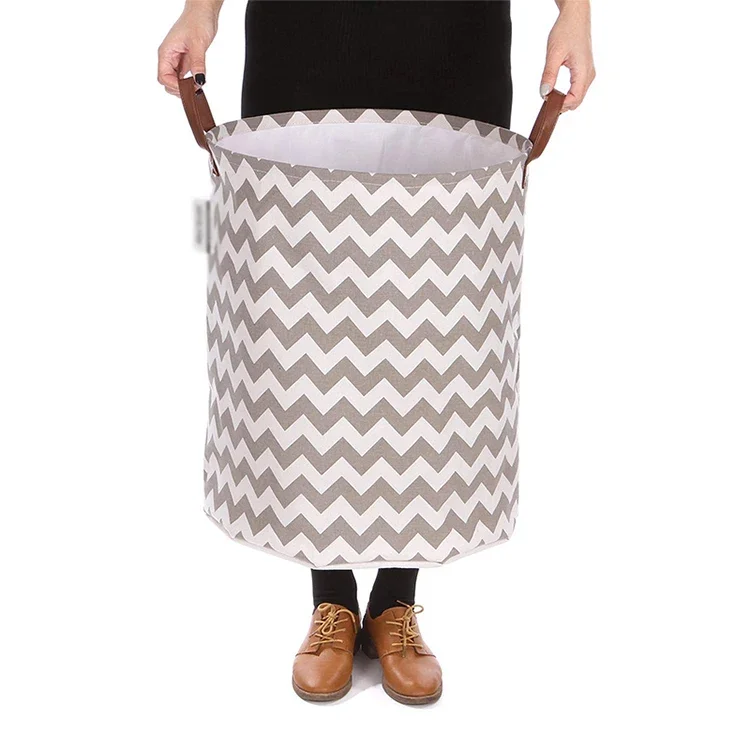 China supplier wholesale customized handmade round folding laundry basket, collapsible storage baskets,burlap basket