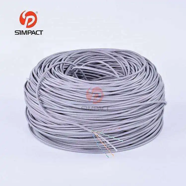 Simpact Supply Pvc/Pe/Lszh/Cmp/Cmr Jacket 23Awg Pure Copper Cable Utp Cat 6 Exterior Network Cable Per Meter Price