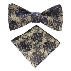 Mens Luxury Bowtie Set with Pocket Square Jacquard Blue Red Green Bowtie Wedding Party Meeting