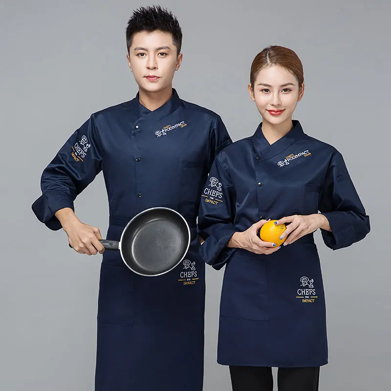 
Catering/Hotel/Restaurant/Kitchen Work Clothes Long Sleeve Customization Chef Clothes 