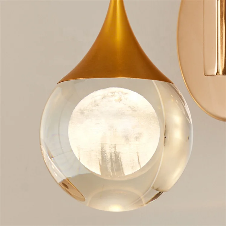 Energy saving glass lamp shade Vintage Sun Moon Night Light creative minimalist wall lamp for bedside study table
