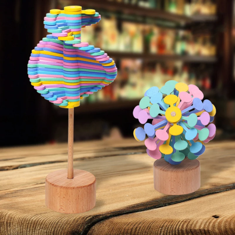 Puzzle Toy Wooden spinning lollipop MZM.p.15 vibrato with the same Fibonacci sequence creative ornaments decompression toy top