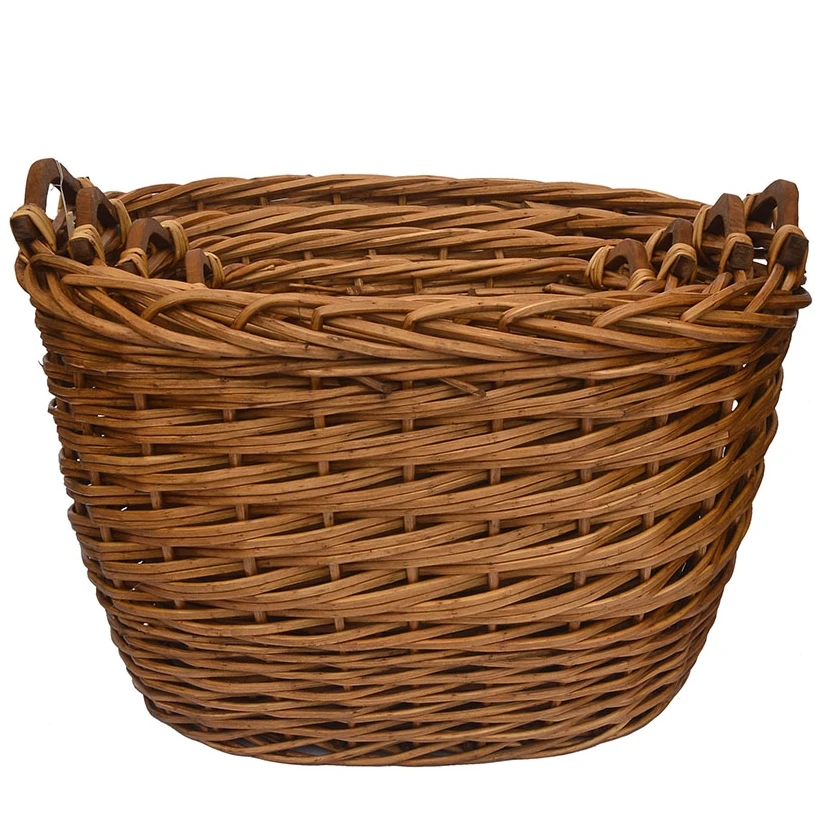 
Wicker baskets with wood handles Willow baskets for picnic 