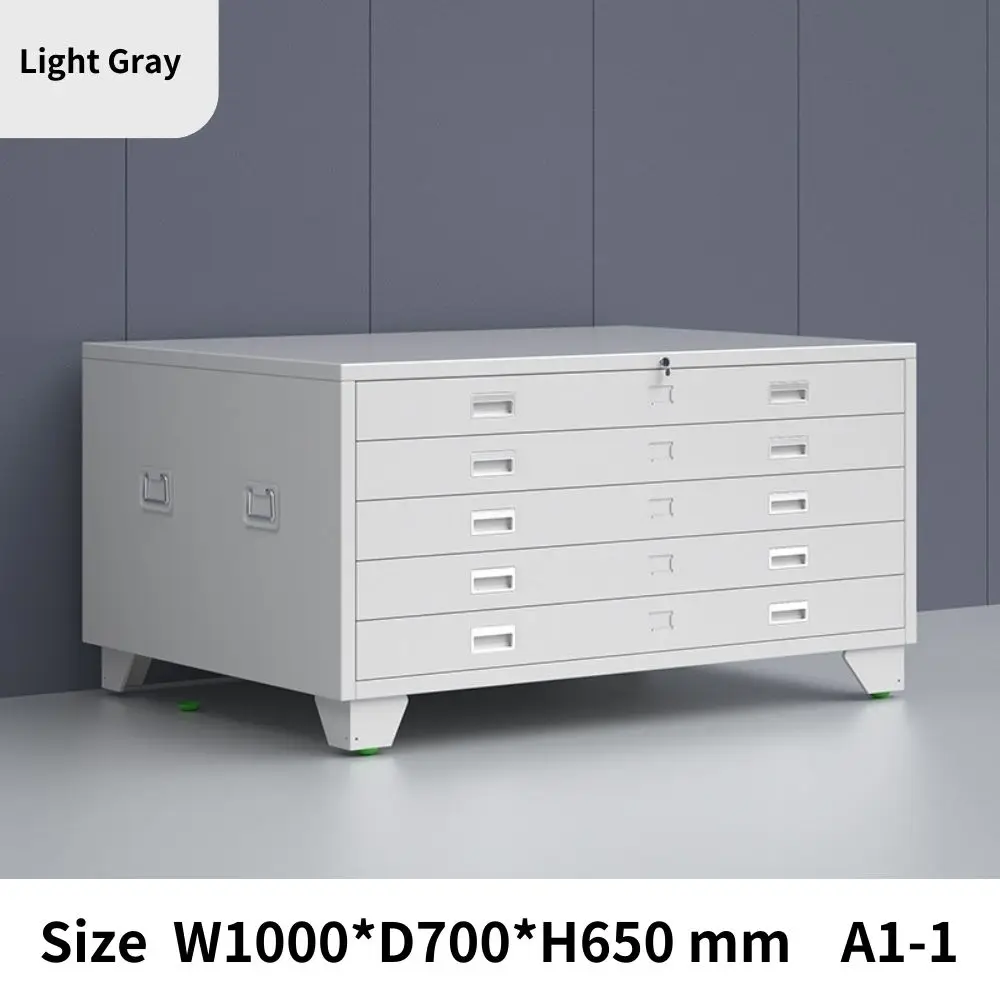 Modern 5-Drawer Steel A1 Size Large Paper Map Drawings Flat File Chest Cabinet with wheels for Art Office Architectural Design