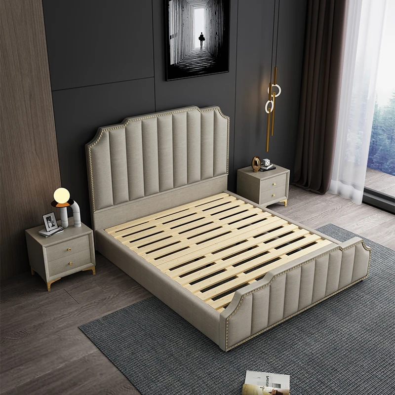 Modern simple design double bed for bedroom furniture set Technology cloth fabric 1.5m or 1.8m king size bed
