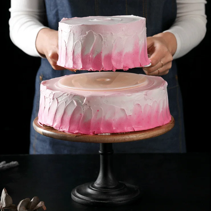 factory hot selling 6-12 inch multi layer cake stands non stick round cake spacer leaf and flower cake stand for Wedding Party