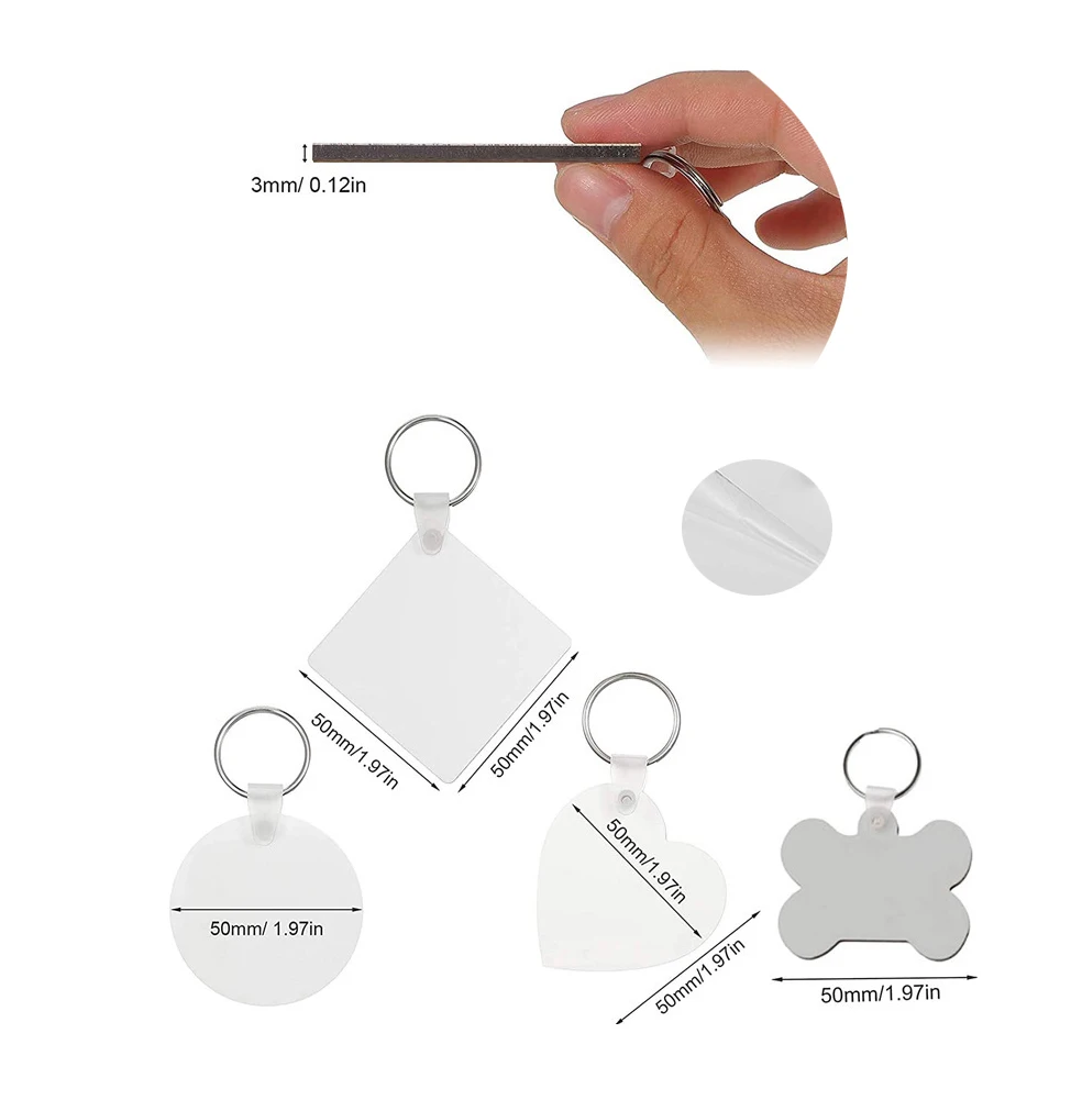 New Product blank sublimation key ring wholesale sublimation Heat transfer Key chain DIY Printing Sublimation MDF Wood Keychains