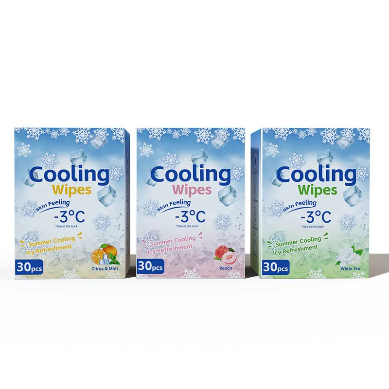 OEM 30pcs/box Mint Refreshing Body Summer Antiperspirant Wipes Sweat Cooling Wipes for gym