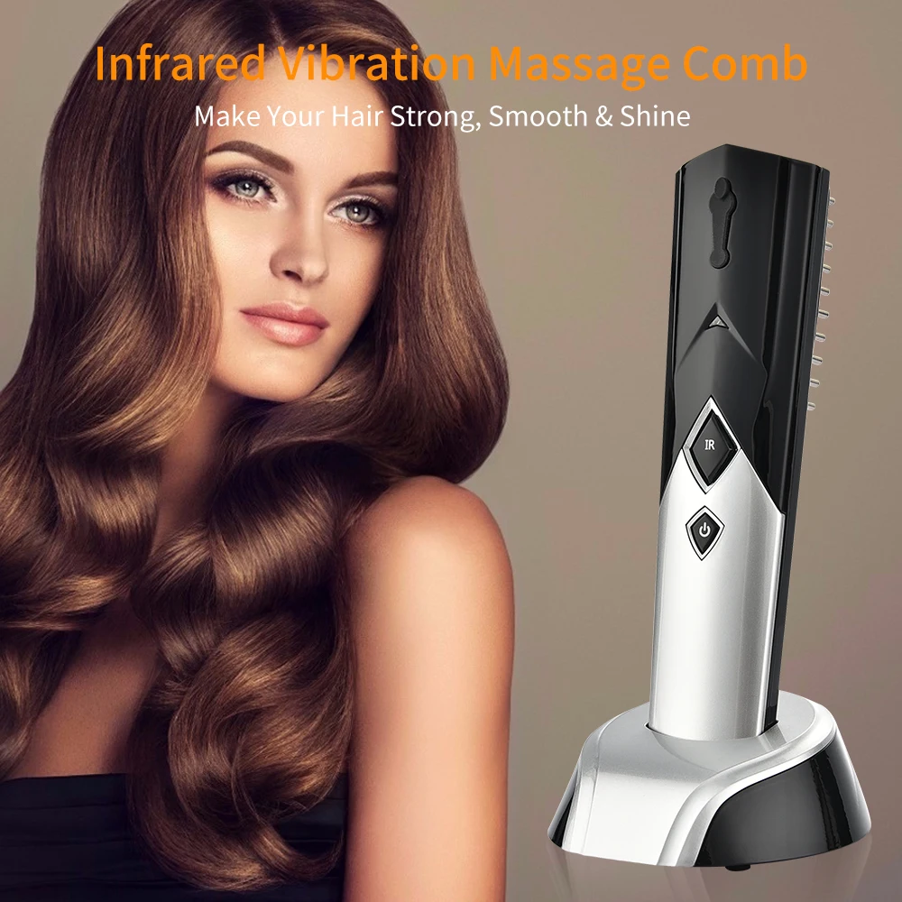 Stainless Led Infrared Light Therapy Scalp Massage Hair Care Regrowth Laser