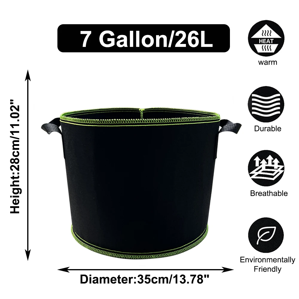 Garden 1St 7 10 Gallon Blueberry Grow Pots Hydroculture Home Nursery Fabric Grow Pots For Plants