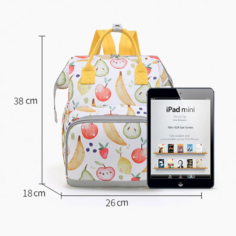 Printed Waterproof Oxford Backpack Travel Outdoor Maternity Mommy Baby Diaper Bag Nappy With Insulation Warehouse