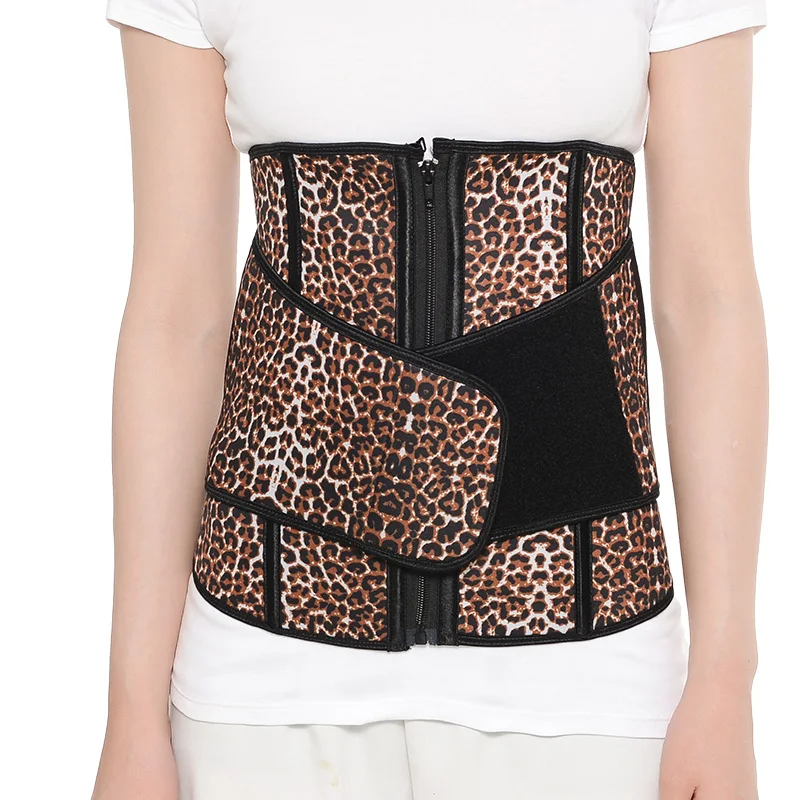 Trendy fashion sexy leopard printing lady women waist trainer  vintage girdle corsets and bustiers