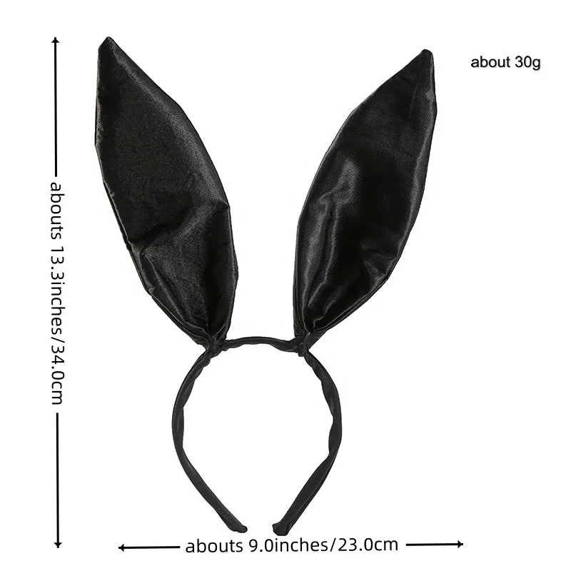 New Black Big Bunny Ears Headband Easter Halloween Party Costume Accessories Easter Nightclub Sweet Sexy Rabbit Ear Hair