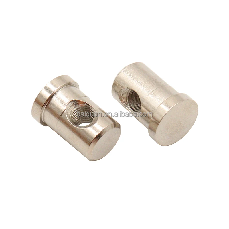 Nickel Plated T Type M6 Female Threaded Barrel Nut Made by Lathe for Furniture
