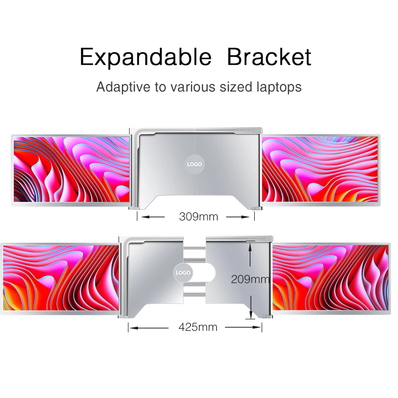 2024 New style odm/oem triple laptop screen extender monitor dual 14 inch