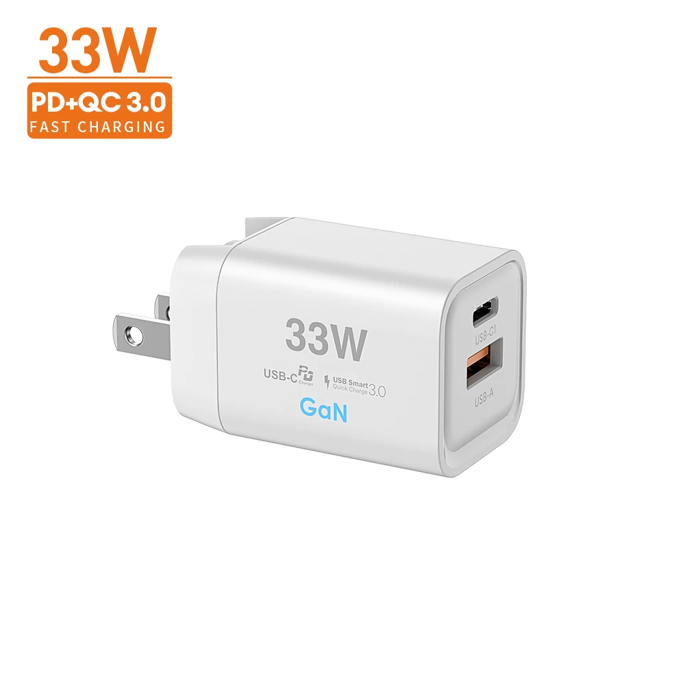 Brand New 33W Pd Qc3.0 Gan Usb-C Au Plug Wall Charger Mini Type C Laptop Charger Travel Charger Adapter For Acer