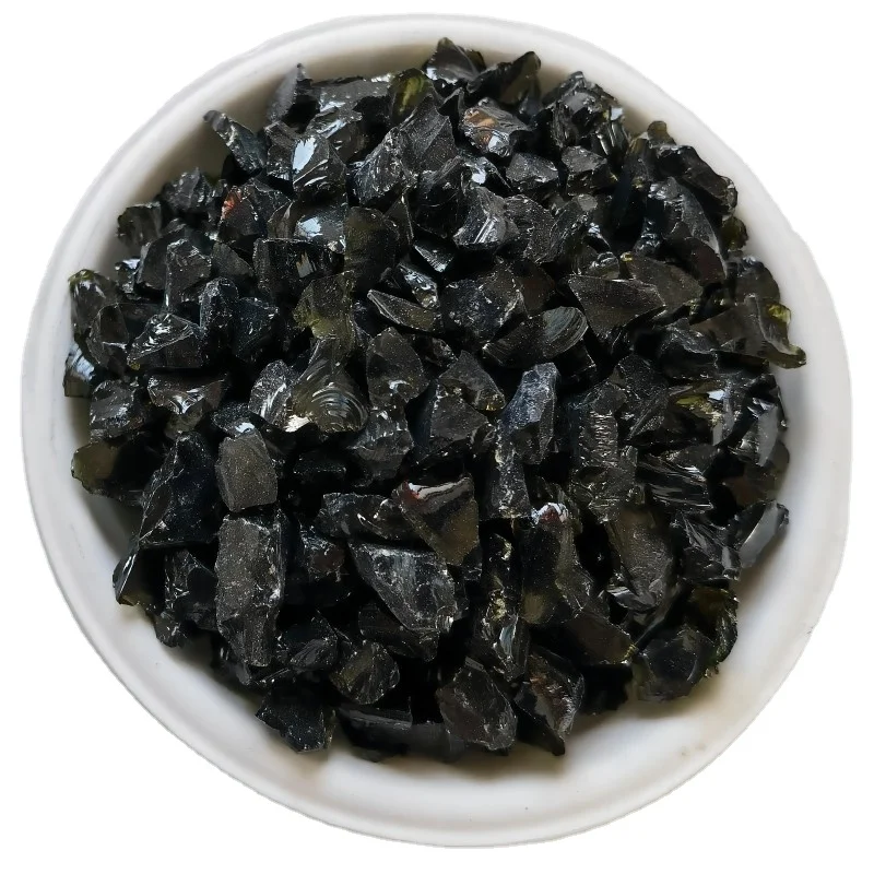 natural Crushed glass scrap recycled slag glass rock Colorful Glass Granular broken scrap for sale