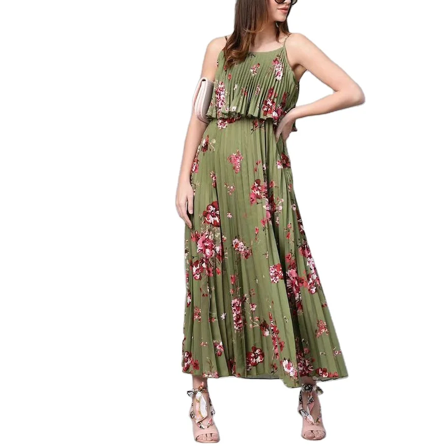 Summer Color Lovely A Line Pleated Dress Ladies Office Dress USA Women Casual Dresses