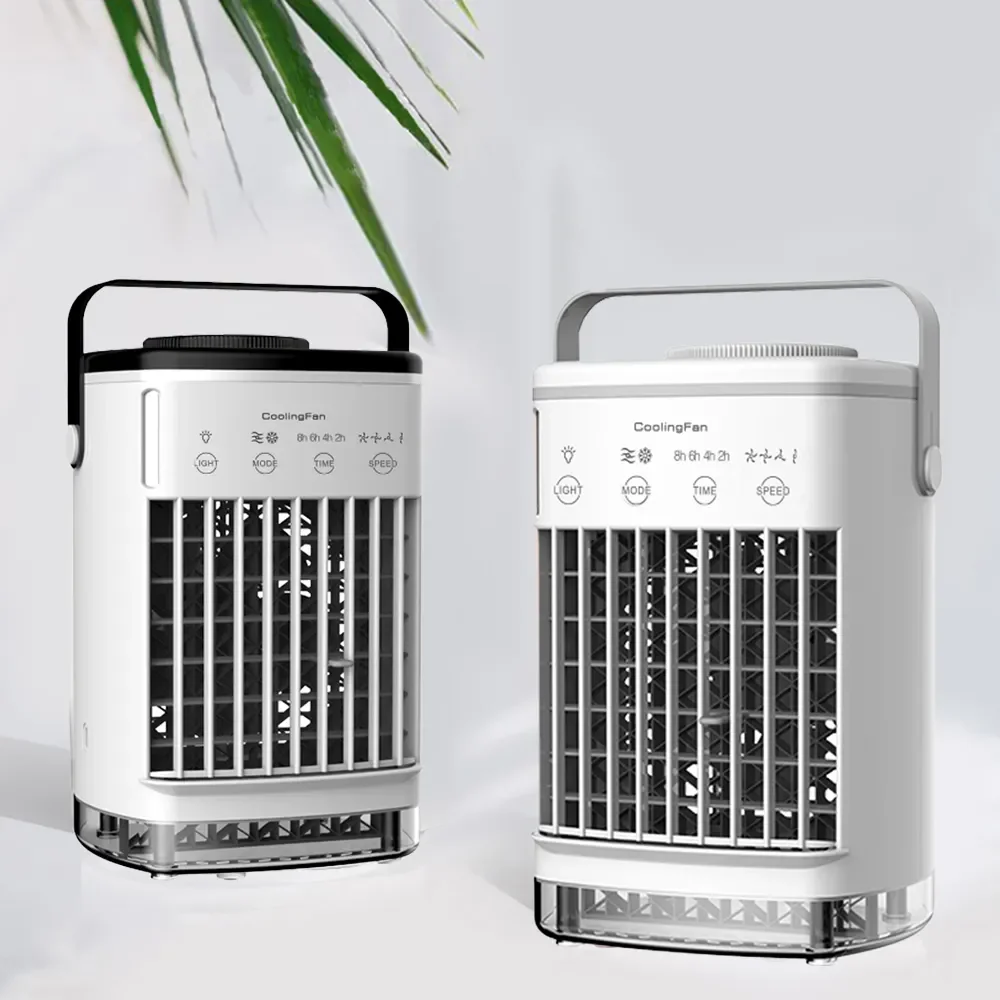 Portable Mini Cooler Fan 700ml Water Tank USB LED Light Water Mist 4 Speed AirConditioner Humidifier Spray Cooling Fan