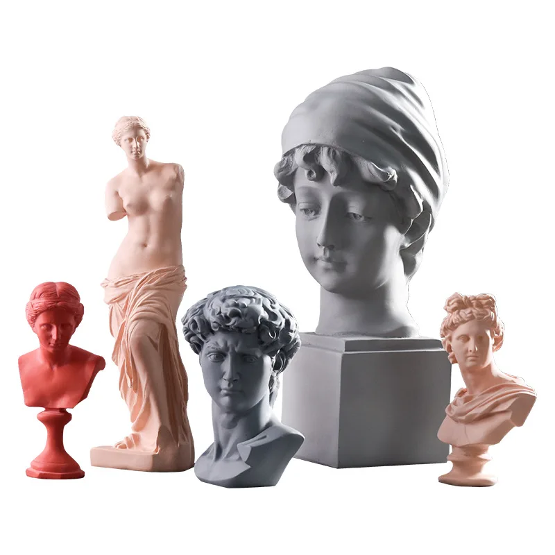 Custom Morandi Resin Gypsum Head David Venus Sketch Character Sculpture Art Decoration Piece