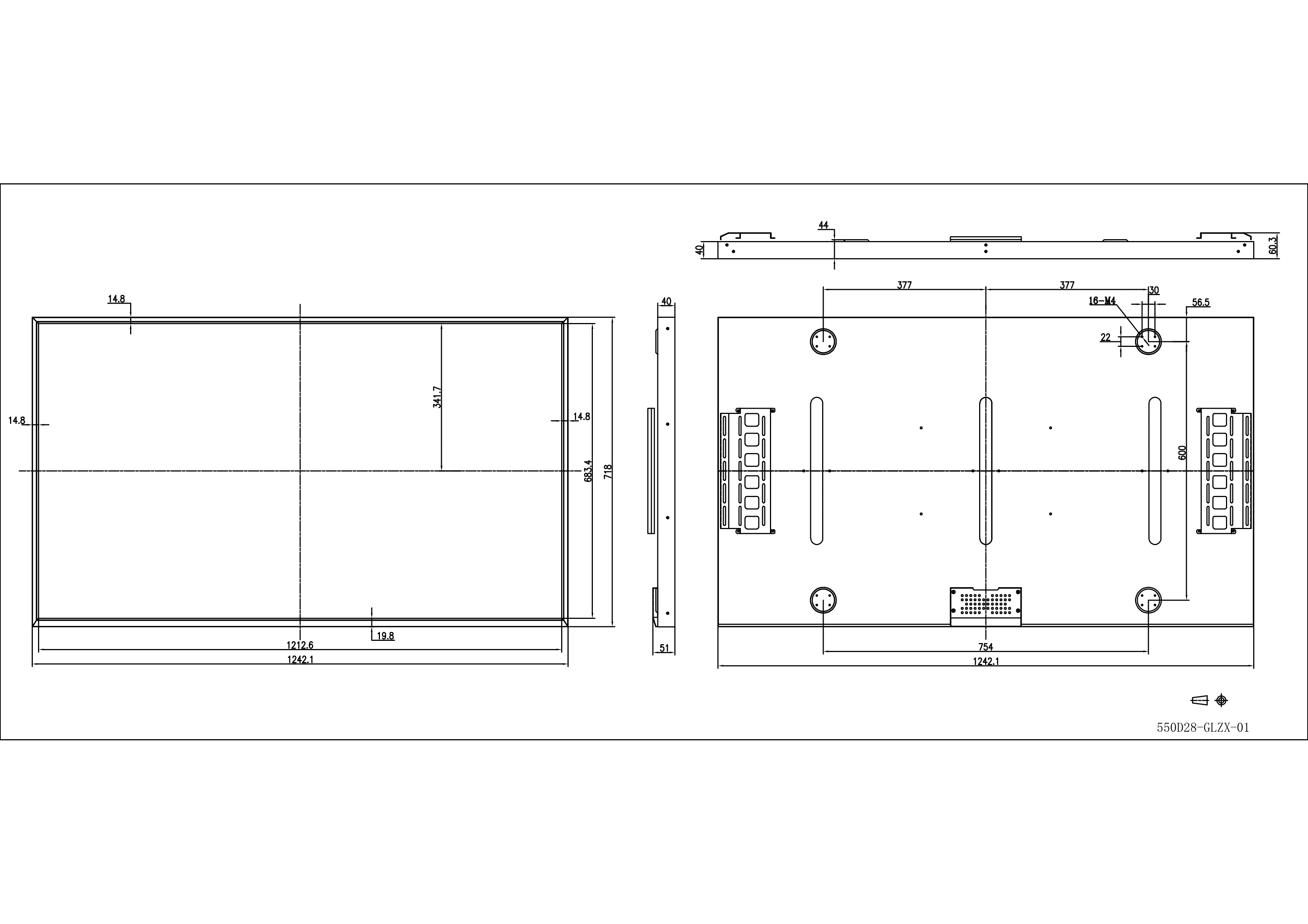 New 55 inch high brightness flexible advertising display replacement tv screen panel monitor customized lcd