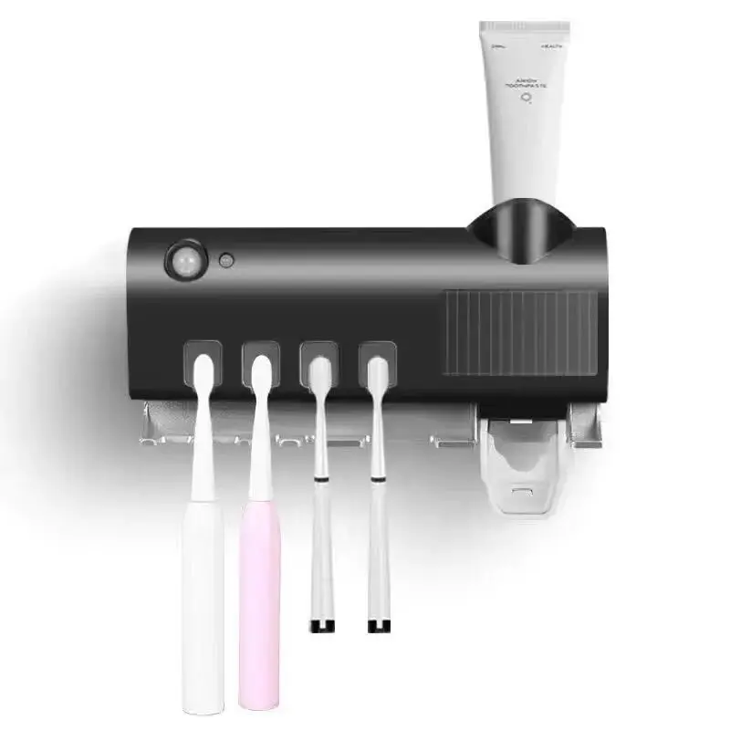 Smart Sensor Ultraviolet toothbrush sterilizer punch-free wall-mounted disinfection shelf toothbrush holder