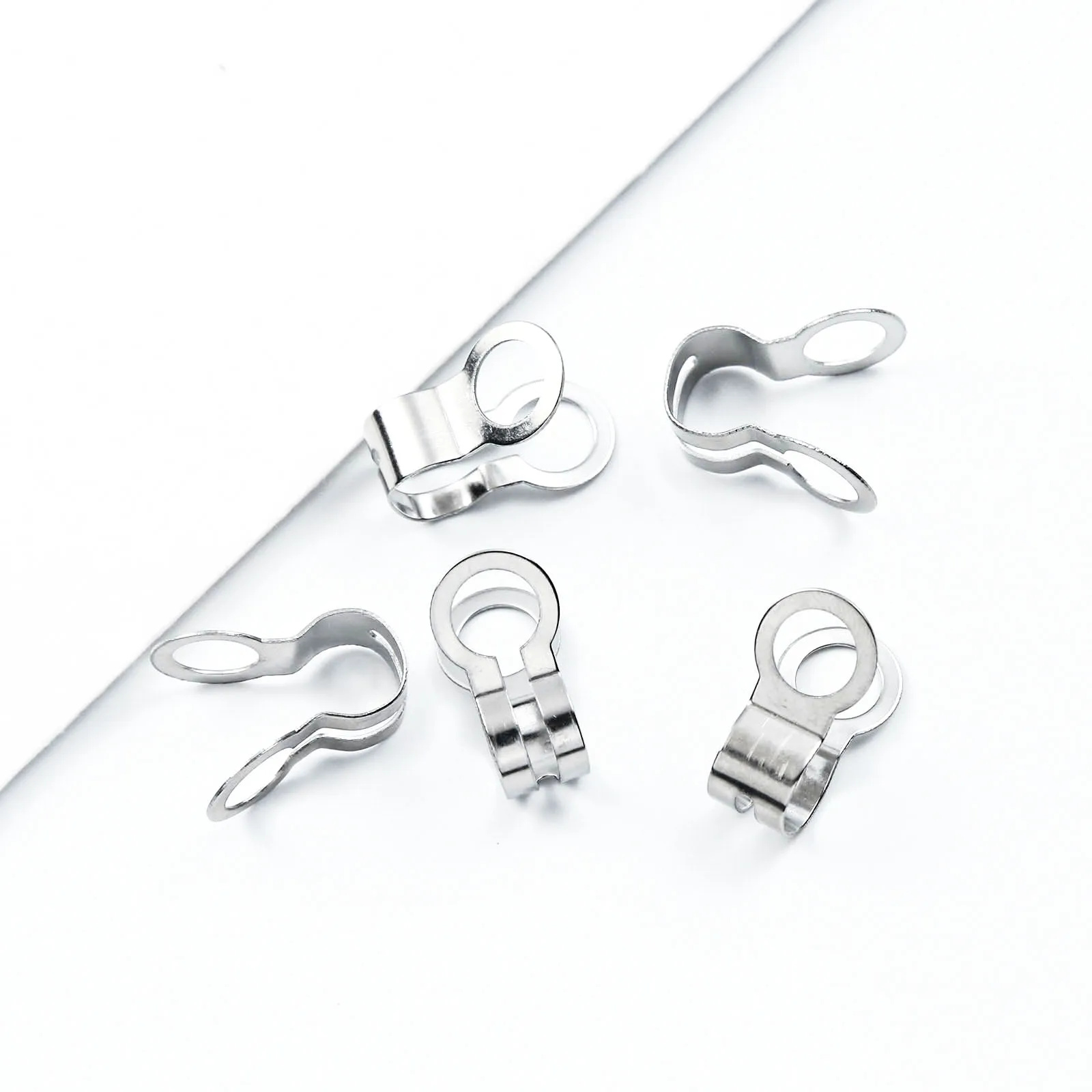 304 stainless steel glass bead chain clasp double ring closing clasp jewelry accessories buckle