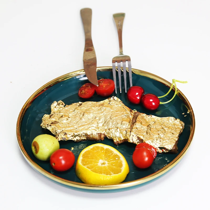 4.33*4.33cm 99.9% 24k Pure Gold Leaf Sheets Cake Coffee Wine Beef Decoration Skin Care Gold Mask Art Craft Edible Gold Leaf