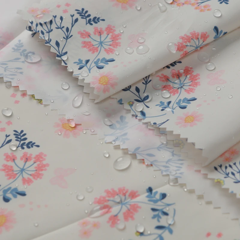 
Polyester Fabric Print Printed Polyester flower Printed Fabric 100% Polyester for rain coat water proof 