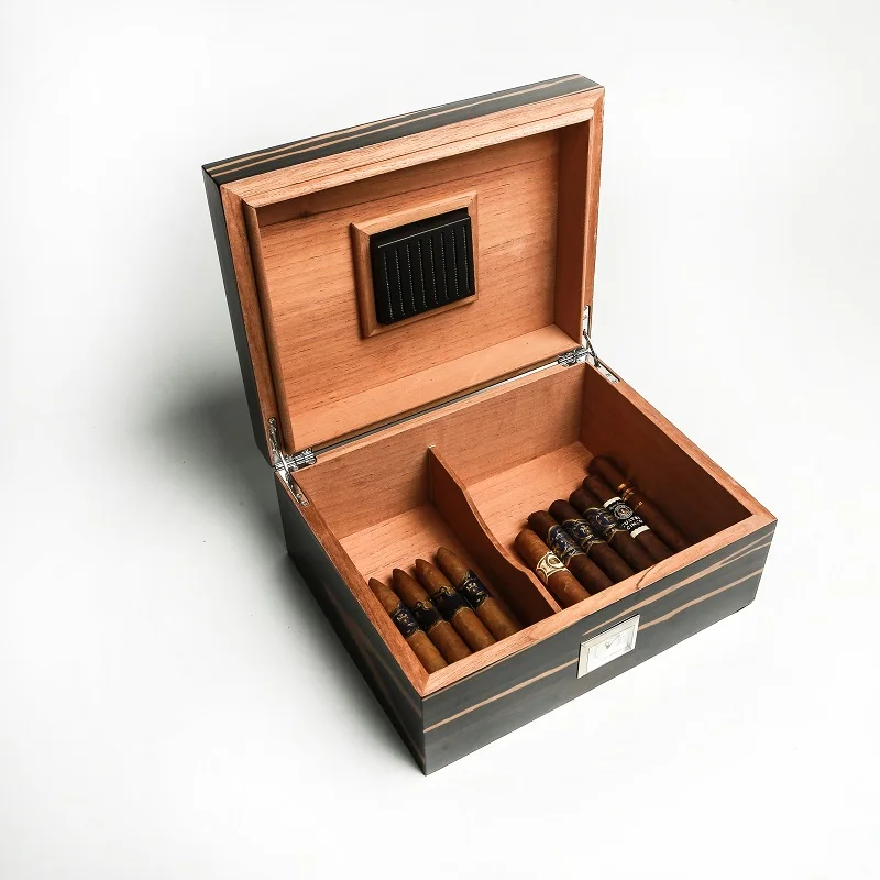 OEM Custom Logo Modern 25 CT Peach Wooden Cabinet Cigar Humidor Box