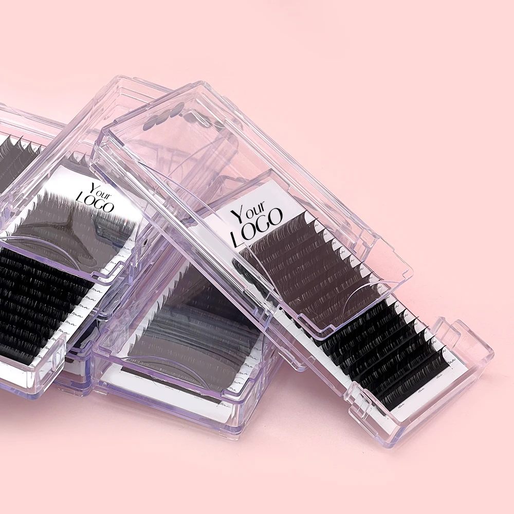 factory supply volume mega silk lash trays 0.03 0.05mm matte black lash extensions c d cc dd curl cashmere eyelash