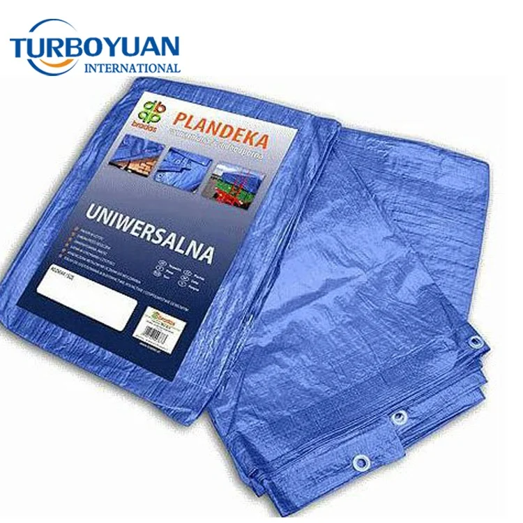 heavy duty blue heat reflective 150gsm PE tarpaulin sheet roll with printing