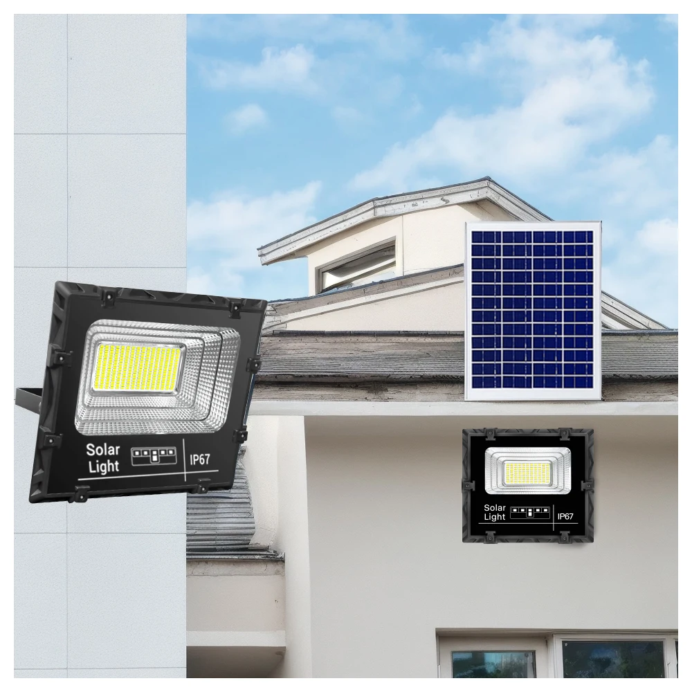 500W, 1000W, 2000W solar outdoor ABS waterproof IP65 remote-controlled floodlight