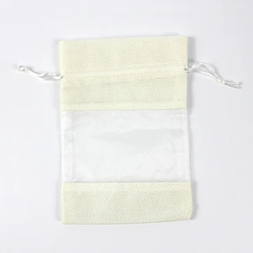 Eco-Friendly Custom linen imitation drawstring bags To Be In  White Black Pink And Other Colors