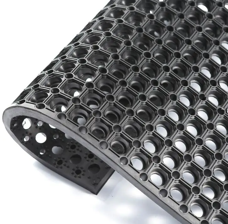 High Quality Black Rubber Factory Wholesale Modular 22mm thick Anti-Slip Floor Mat Anti-Fatigue Rug for Outdoor Playground Use