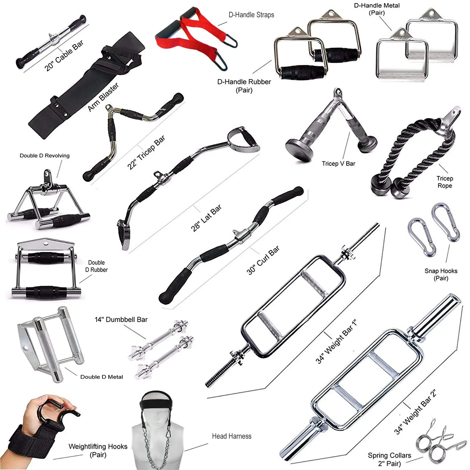 Fitness Equipment Parts and Accessories Mag Grip Lat Pull Down bar Biceps for Workout