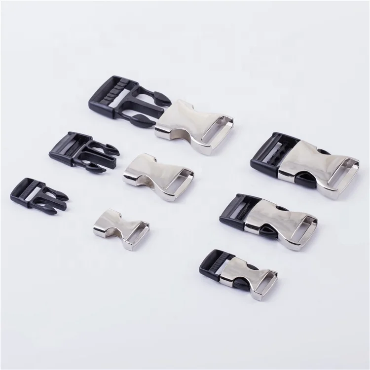 High Quality Zinc Alloy 2cm 2.5cm 3.2cm Custom Logo Heavy Adjustable Webbing Side Quick Release Iron Buckle For Bag Dog Collars