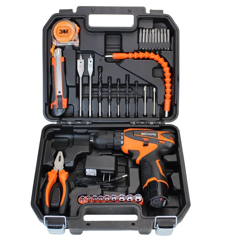 KINWAY KWTB24 32PCS Wireless Power Cordless Drill Set 12v lithium battery Tool Combination Kits