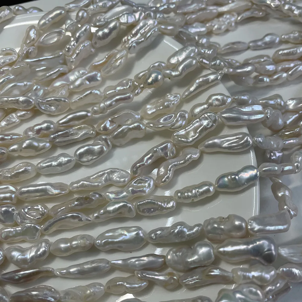 Wholesale Strong Light 6mm Natural Freshwater Pearl Baroque Shaped Pipa Loose Beads for Jewelry Making