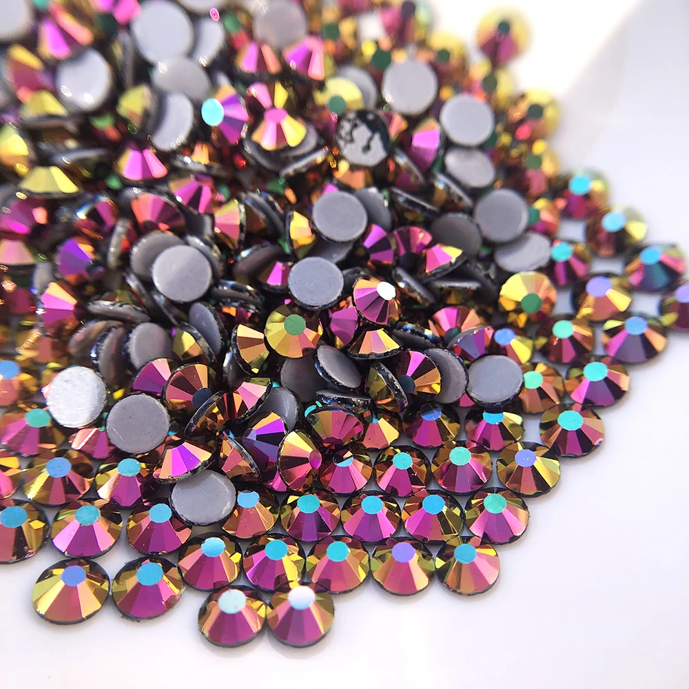 Glass Rainbow AB color flat back rhinestone crystal stone for clothing