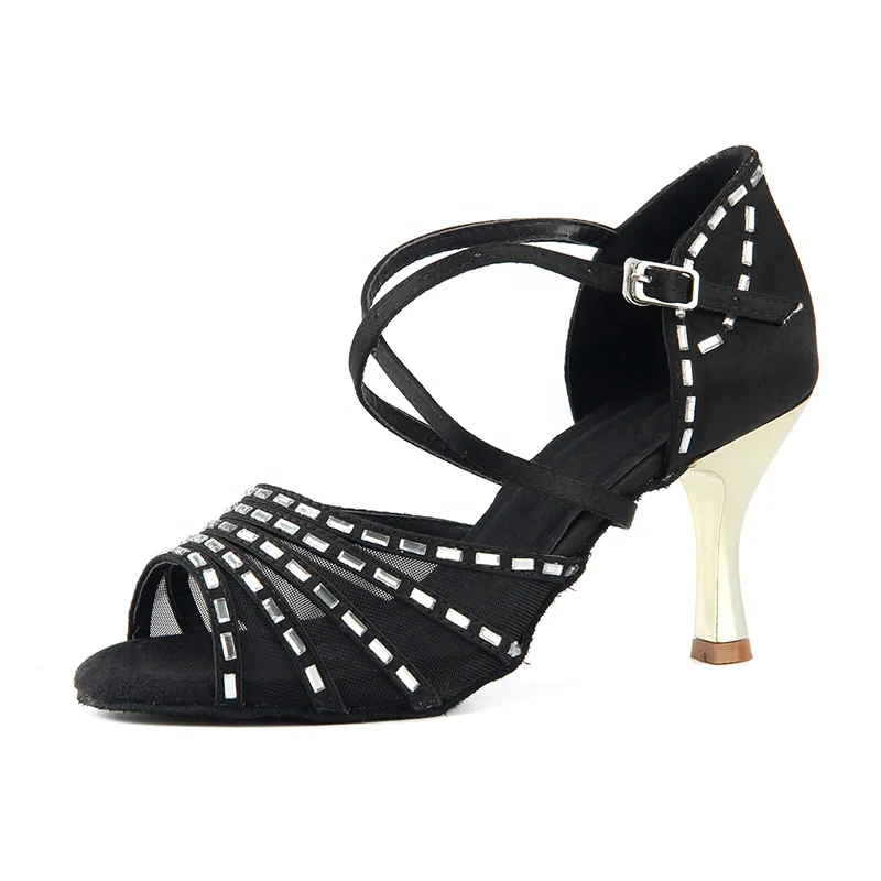 HW08 latin dance shoes heel 7.5cm  rhinestones women high heel shoes