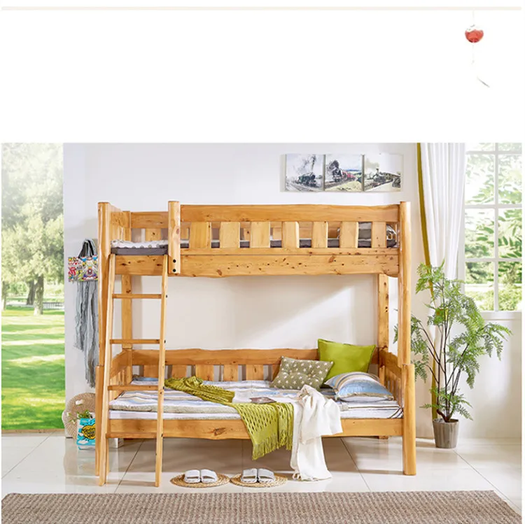 New Design Children Bedroom Furniture Solid Wooden Bunk Beds  Multi-function Modern Baby Style Bed