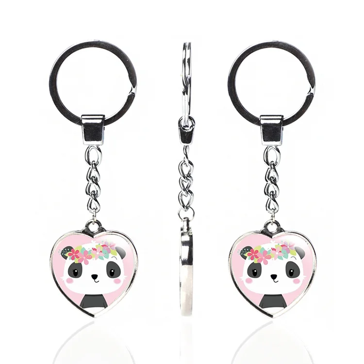 
New Arrival Wholesale Cartoon Animal Pattern Series Custom Double-sided Keychain Accessories 